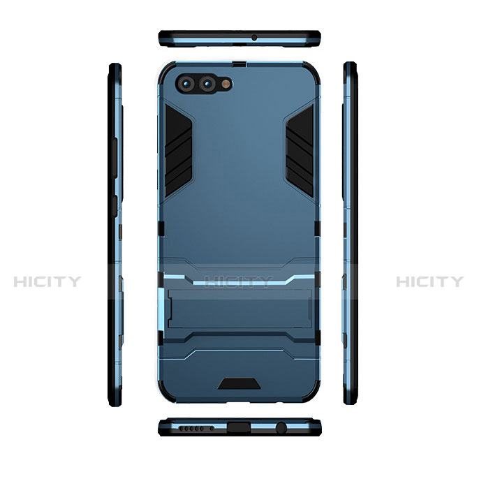 Cover Silicone e Plastica Opaca con Supporto per Huawei Nova 2S Blu