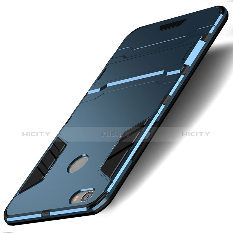 Cover Silicone e Plastica Opaca con Supporto per Xiaomi Redmi Note 5A Prime Blu