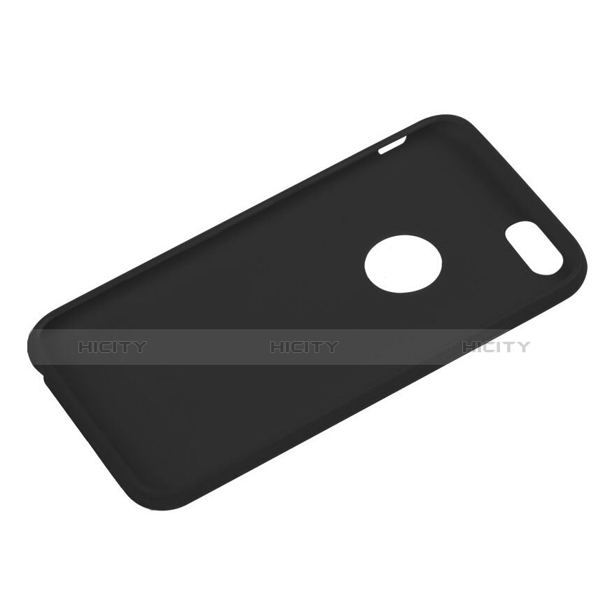 Cover Silicone Morbida Lucido con Foro per Apple iPhone 6 Plus Nero