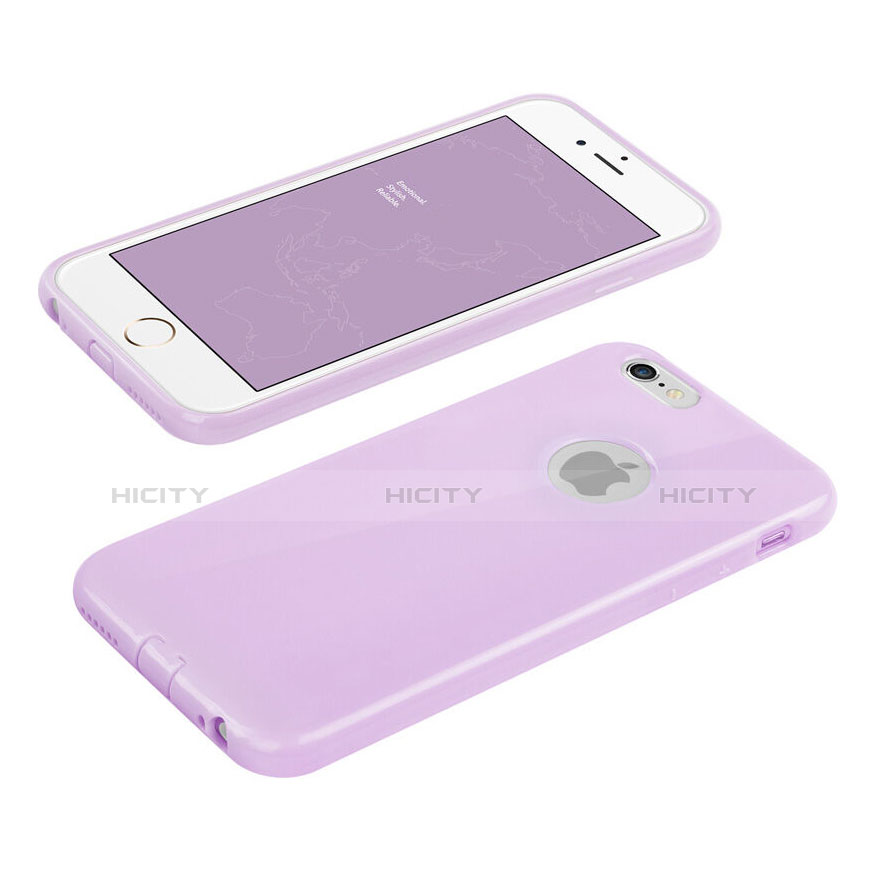 Cover Silicone Morbida Lucido con Foro per Apple iPhone 6S Plus Viola