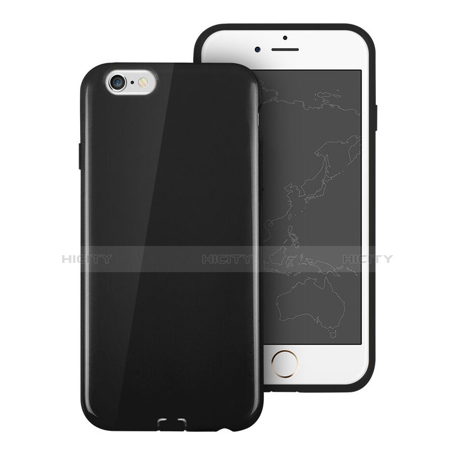 Cover Silicone Morbida Lucido per Apple iPhone 6 Nero