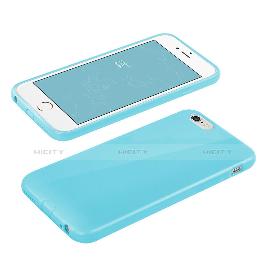 Cover Silicone Morbida Lucido per Apple iPhone 6S Cielo Blu