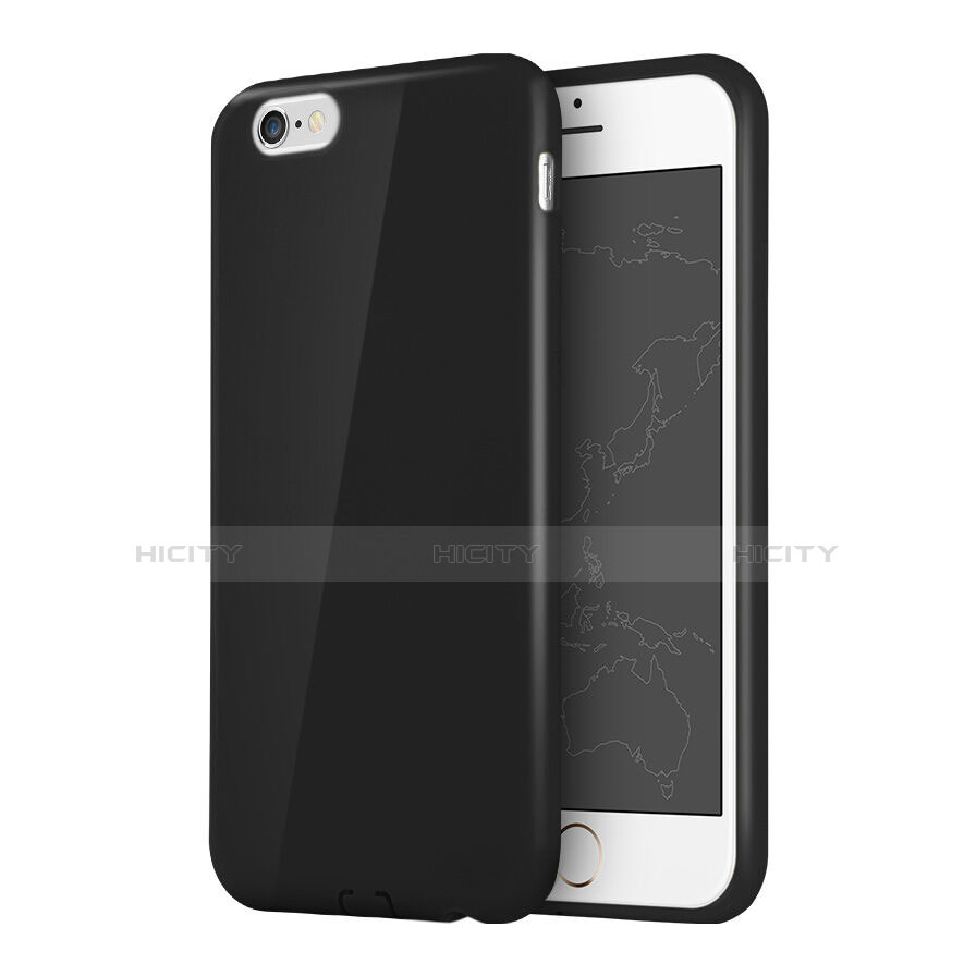 Cover Silicone Morbida Lucido per Apple iPhone 6S Nero