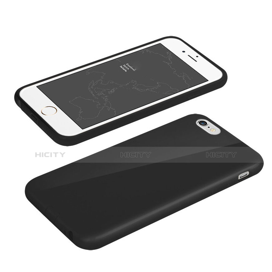 Cover Silicone Morbida Lucido per Apple iPhone 6S Nero