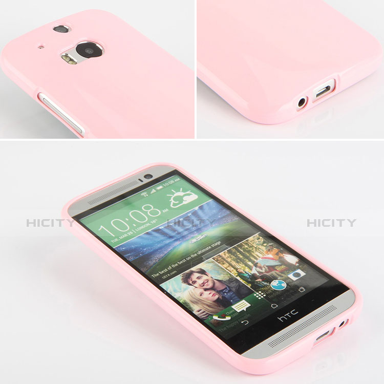 Cover Silicone Morbida Lucido per HTC One M8 Rosa