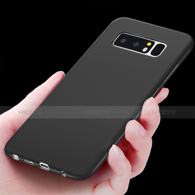 Cover Silicone Morbida Lucido per Samsung Galaxy Note 8 Duos N950F Nero