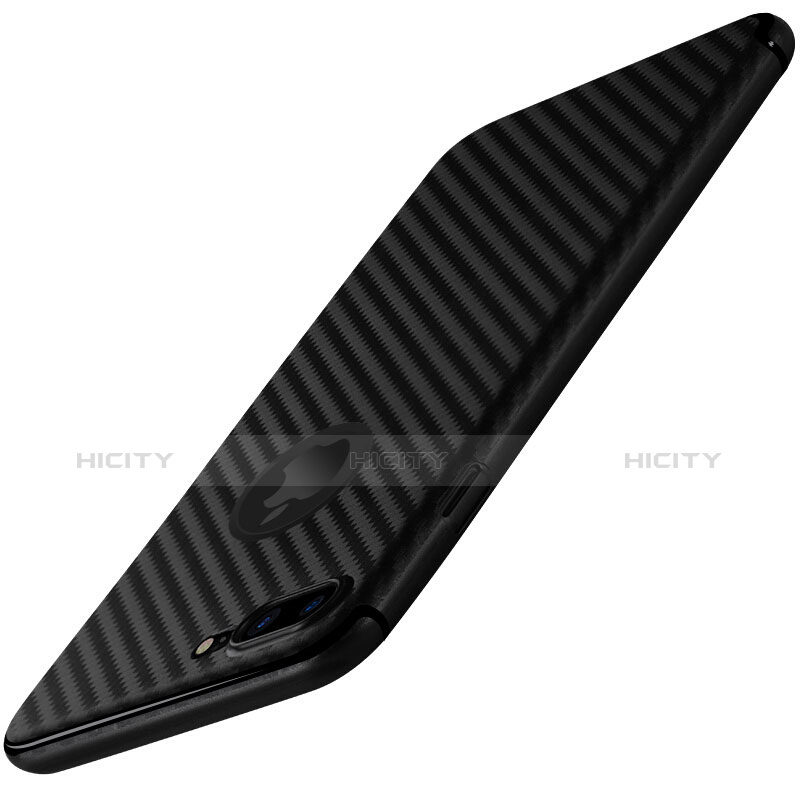 Cover Silicone Morbida Spigato per Apple iPhone 7 Plus Nero