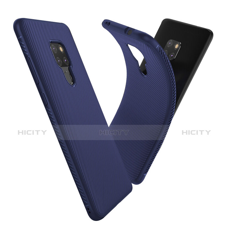 Cover Silicone Morbida Spigato per Huawei Mate 20 Blu