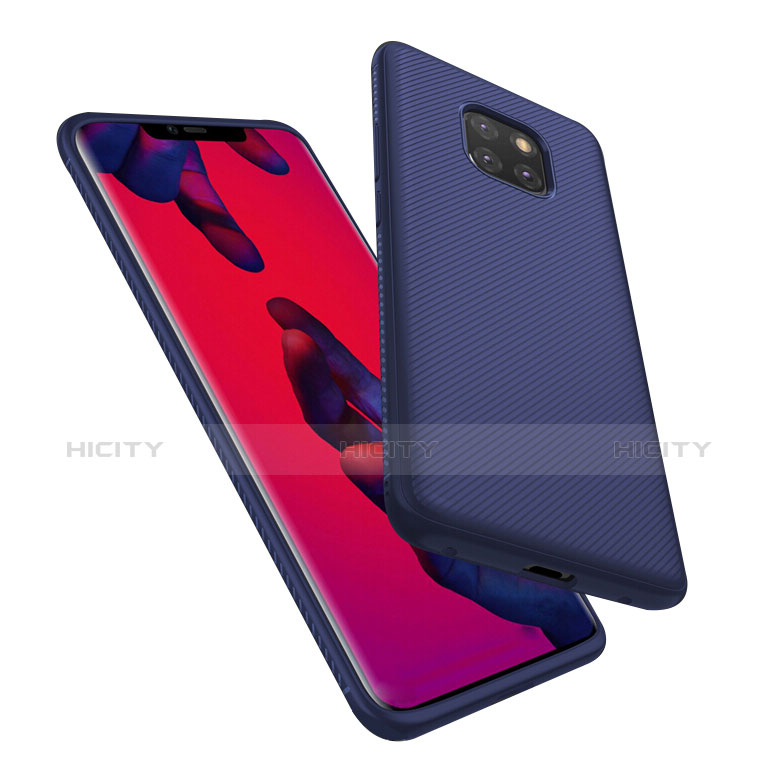 Cover Silicone Morbida Spigato per Huawei Mate 20 Pro Blu