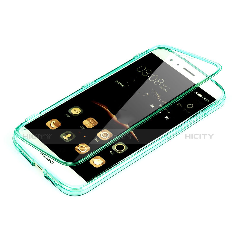 Cover Silicone Trasparente A Flip Morbida per Huawei G7 Plus Verde