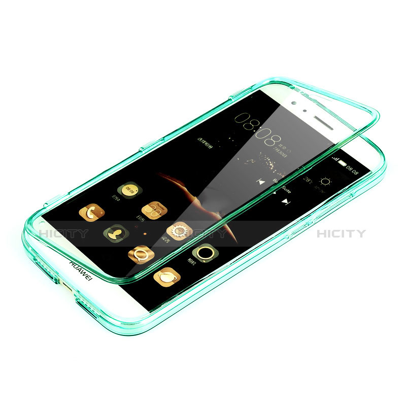 Cover Silicone Trasparente A Flip Morbida per Huawei G8 Verde