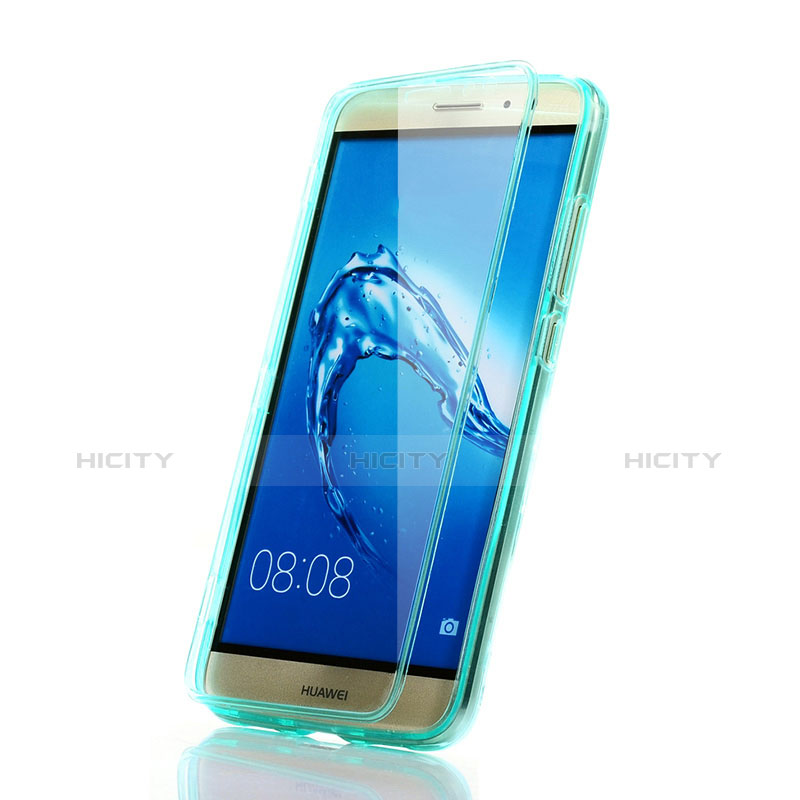 Cover Silicone Trasparente A Flip Morbida per Huawei G9 Plus Cielo Blu