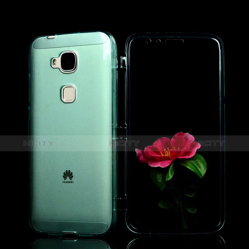 Cover Silicone Trasparente A Flip Morbida per Huawei GX8 Verde