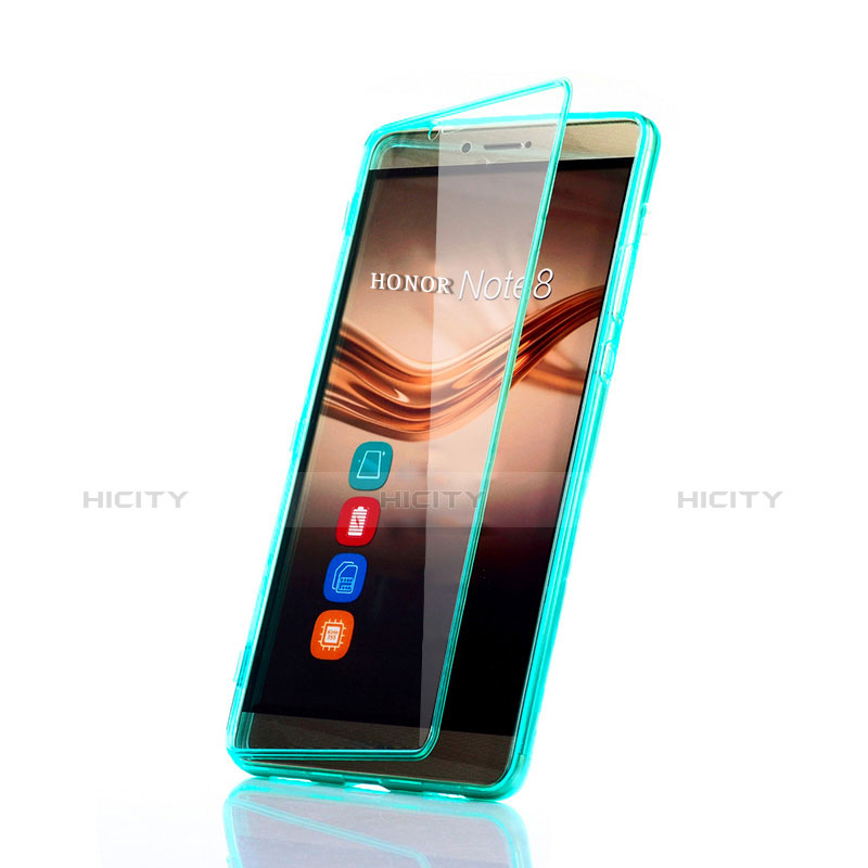 Cover Silicone Trasparente A Flip Morbida per Huawei Honor Note 8 Verde