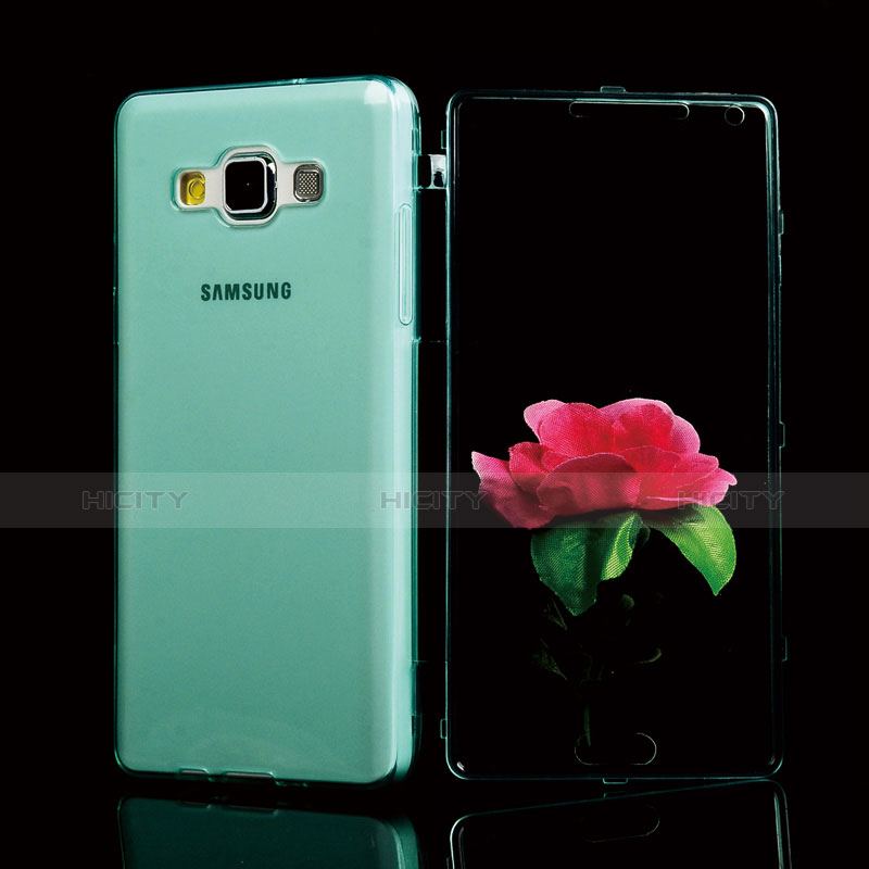 Cover Silicone Trasparente A Flip Morbida per Samsung Galaxy A5 SM-500F Cielo Blu
