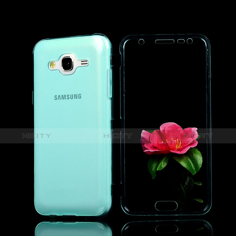 Cover Silicone Trasparente A Flip Morbida per Samsung Galaxy J5 SM-J500F Cielo Blu