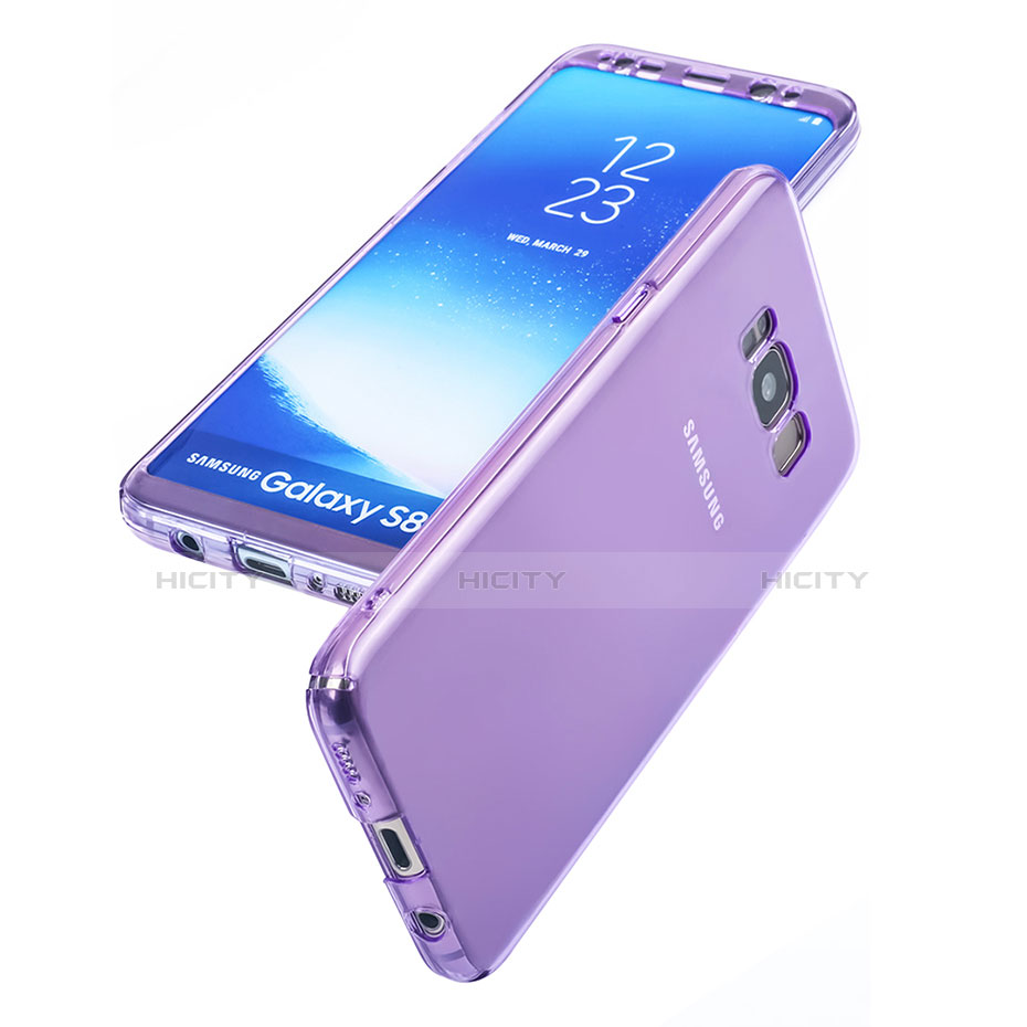 Cover Silicone Trasparente A Flip Morbida per Samsung Galaxy S8 Plus Viola