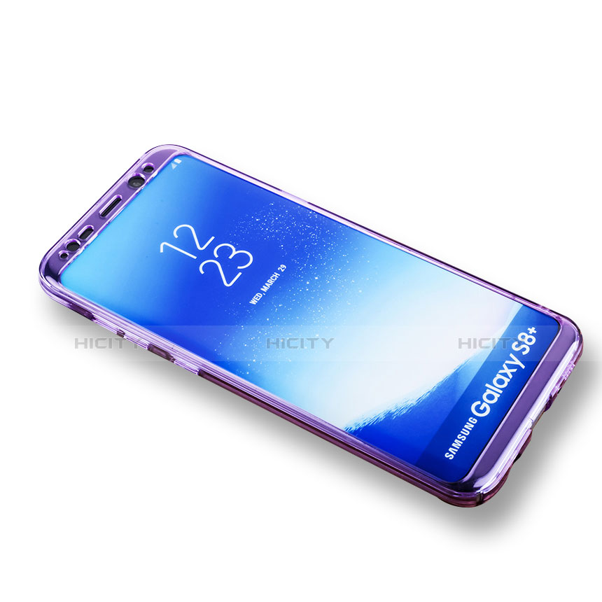 Cover Silicone Trasparente A Flip Morbida per Samsung Galaxy S8 Plus Viola