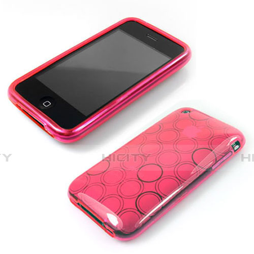 Cover Silicone Trasparente Morbida Cerchio per Apple iPhone 3G 3GS Rosa