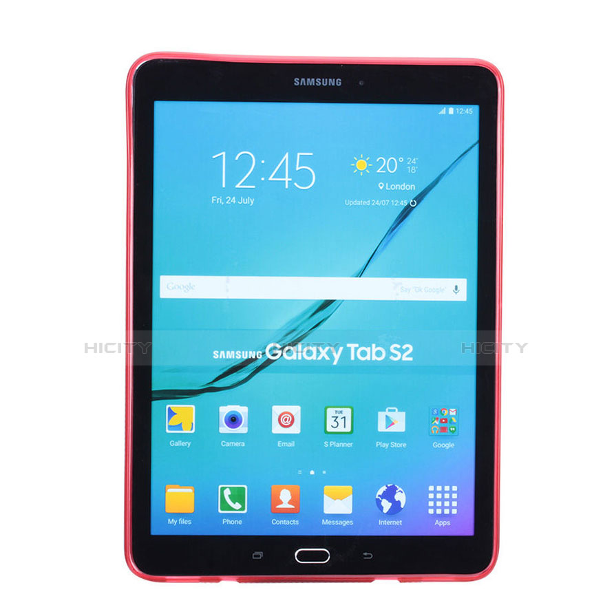 Cover Silicone Trasparente Morbida X-Line per Samsung Galaxy Tab S2 8.0 SM-T710 SM-T715 Rosso