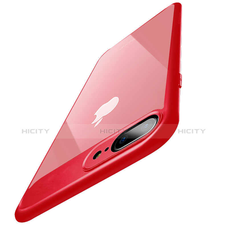 Cover Silicone Trasparente Opaca Laterale B01 per Apple iPhone 7 Plus Rosso