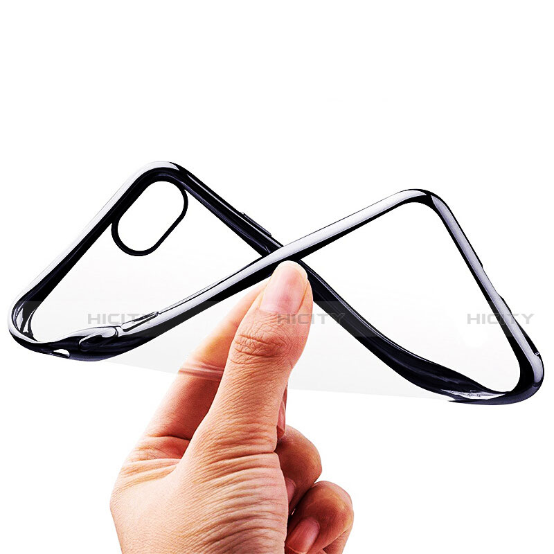 Cover Silicone Trasparente Opaca Laterale per Apple iPhone SE (2020) Nero