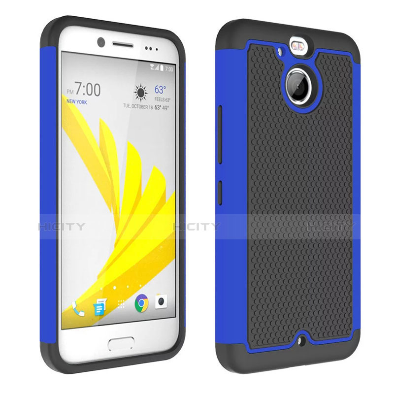 Cover Silicone Trasparente Opaca Laterale per HTC Bolt Blu