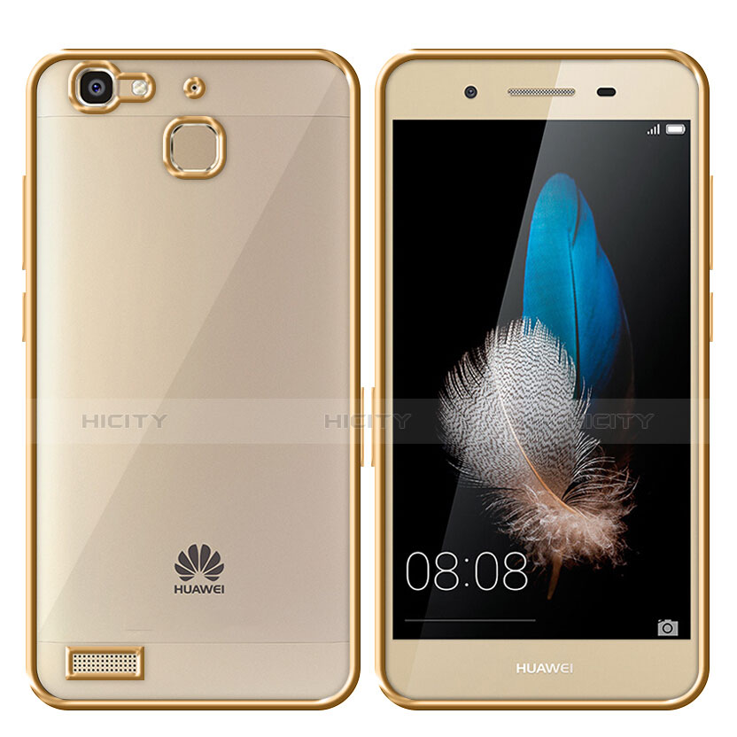 Cover Silicone Trasparente Opaca Laterale per Huawei G8 Mini Oro