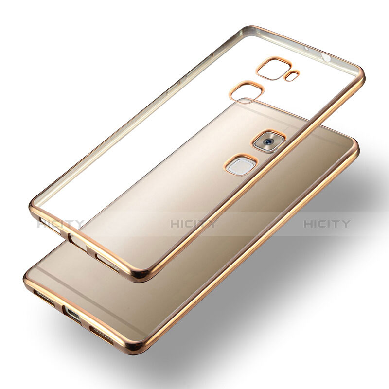 Cover Silicone Trasparente Opaca Laterale per Huawei Mate S Oro
