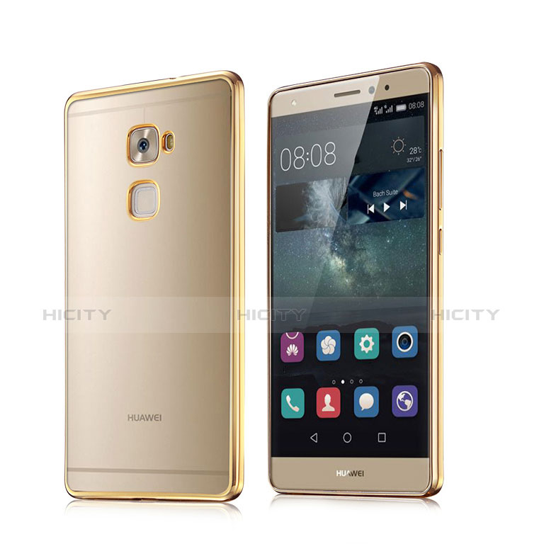 Cover Silicone Trasparente Opaca Laterale per Huawei Mate S Oro