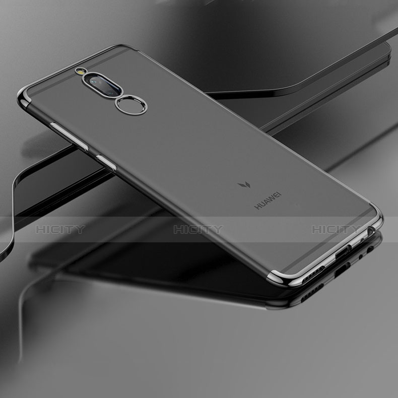 Cover Silicone Trasparente Opaca Laterale per Huawei Rhone Nero