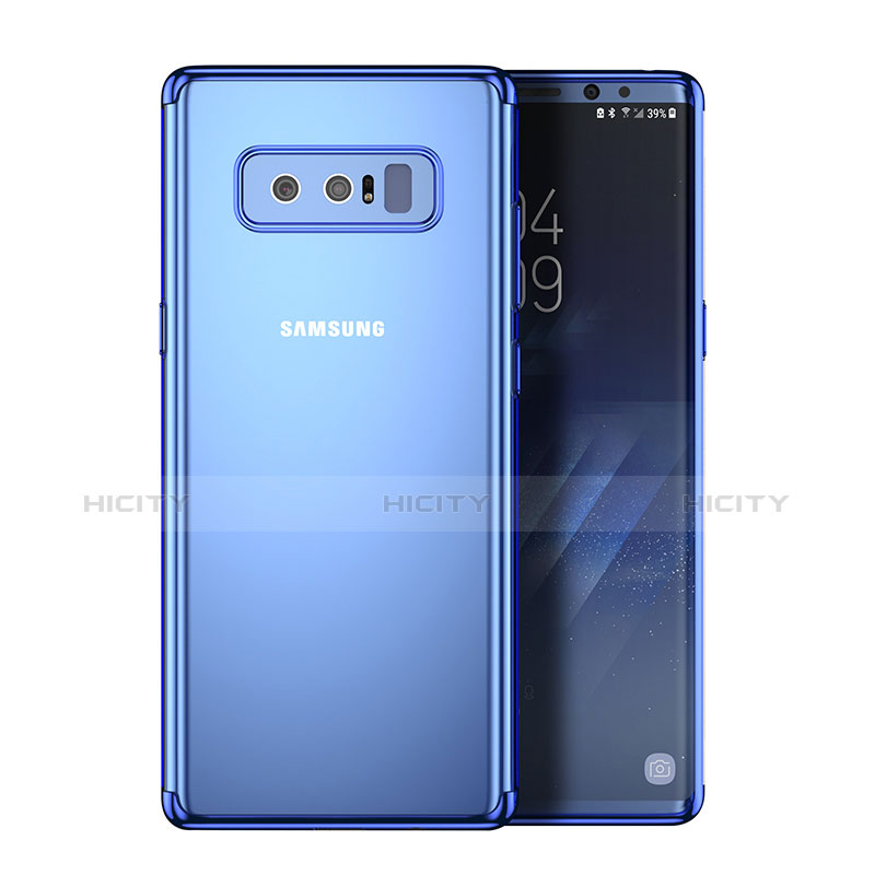 Cover Silicone Trasparente Opaca Laterale per Samsung Galaxy Note 8 Blu