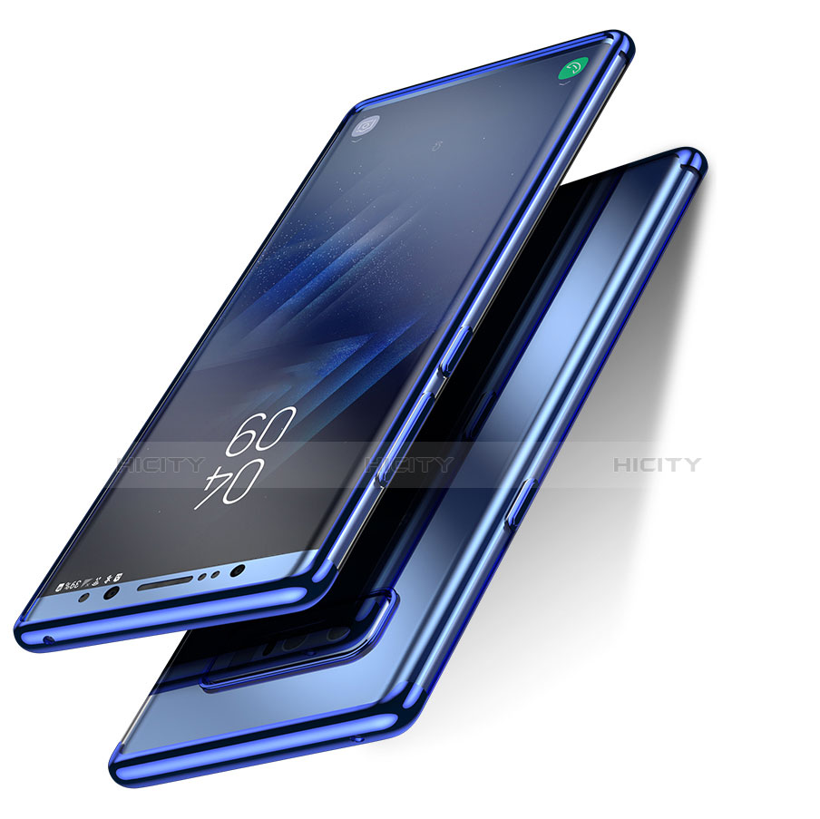 Cover Silicone Trasparente Opaca Laterale per Samsung Galaxy Note 8 Blu