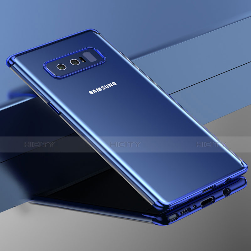 Cover Silicone Trasparente Opaca Laterale per Samsung Galaxy Note 8 Blu