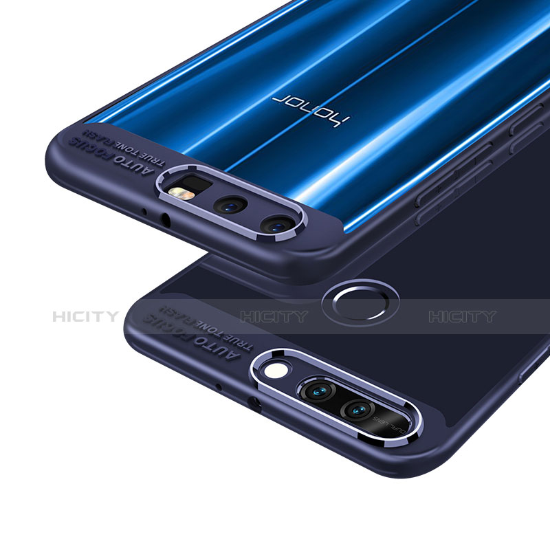 Cover Silicone Trasparente Specchio Laterale 360 Gradi per Huawei Honor 9 Premium Blu