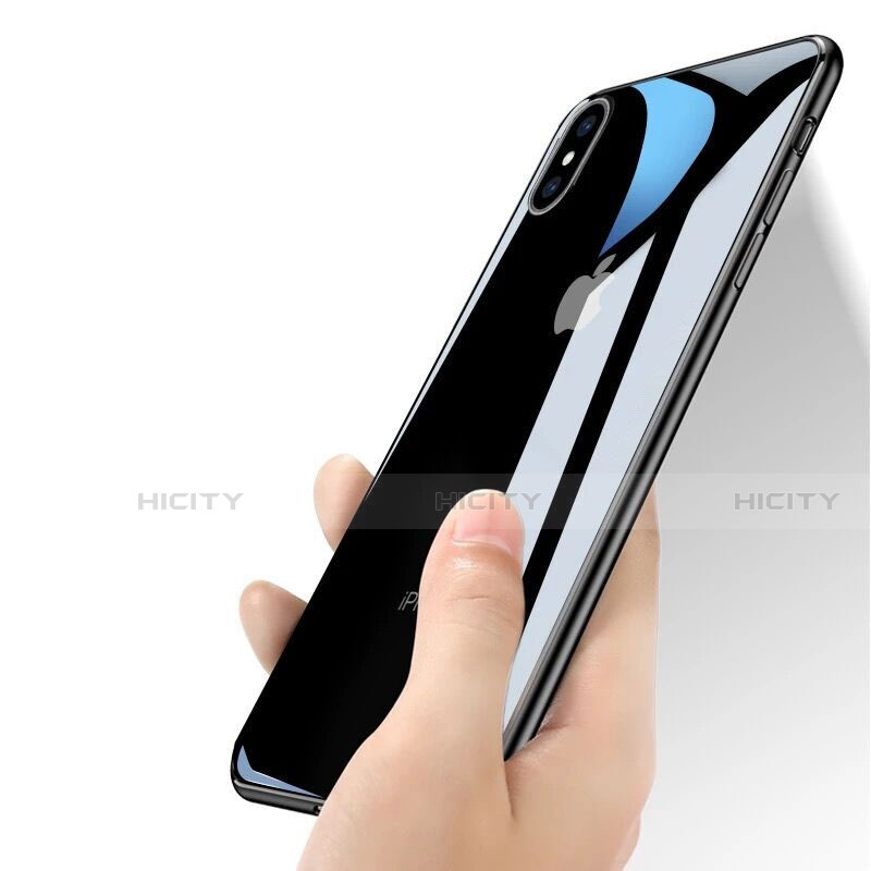 Cover Silicone Trasparente Specchio Laterale per Apple iPhone X Nero
