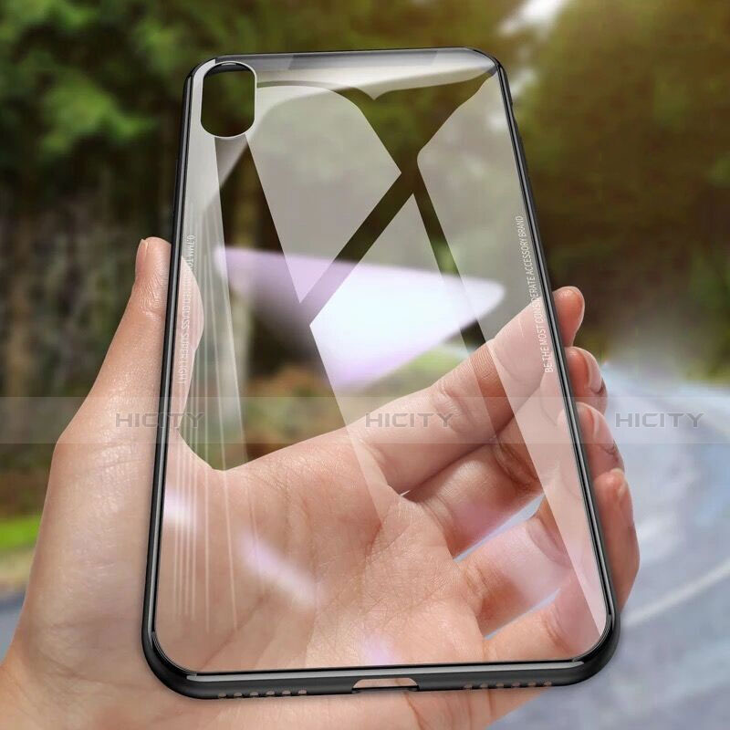 Cover Silicone Trasparente Specchio Laterale per Apple iPhone Xs Max Nero