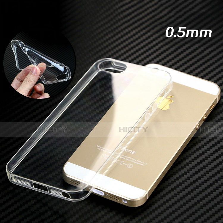 Cover Silicone Trasparente Ultra Slim Morbida HT01 per Apple iPhone 5 Chiaro