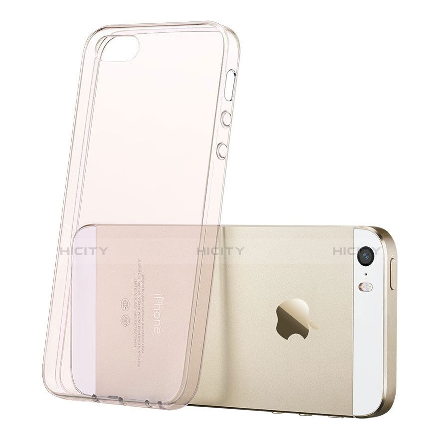 Cover Silicone Trasparente Ultra Slim Morbida per Apple iPhone 5S Rosa