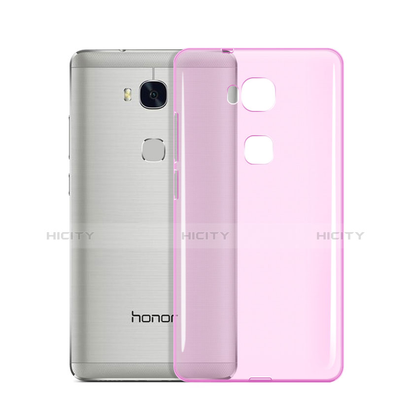Cover Silicone Trasparente Ultra Slim Morbida per Huawei GR5 Rosa