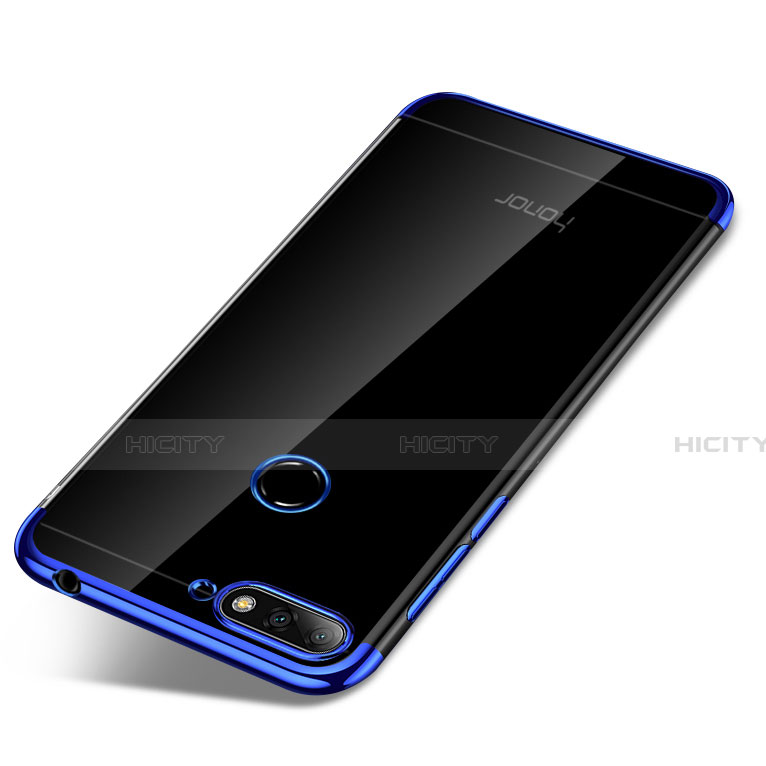 Cover Silicone Trasparente Ultra Slim Morbida per Huawei Y6 Prime (2018) Blu
