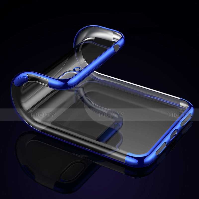 Cover Silicone Trasparente Ultra Slim Morbida per Huawei Y6 Prime (2018) Blu