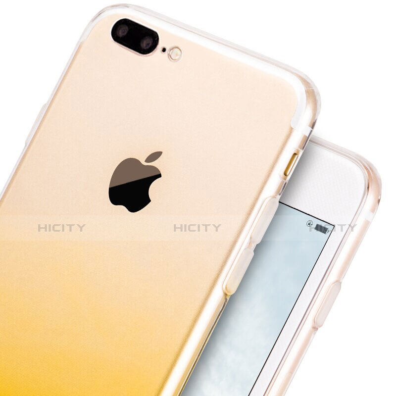 Cover Silicone Trasparente Ultra Slim Morbida Sfumato G01 per Apple iPhone 8 Plus Giallo