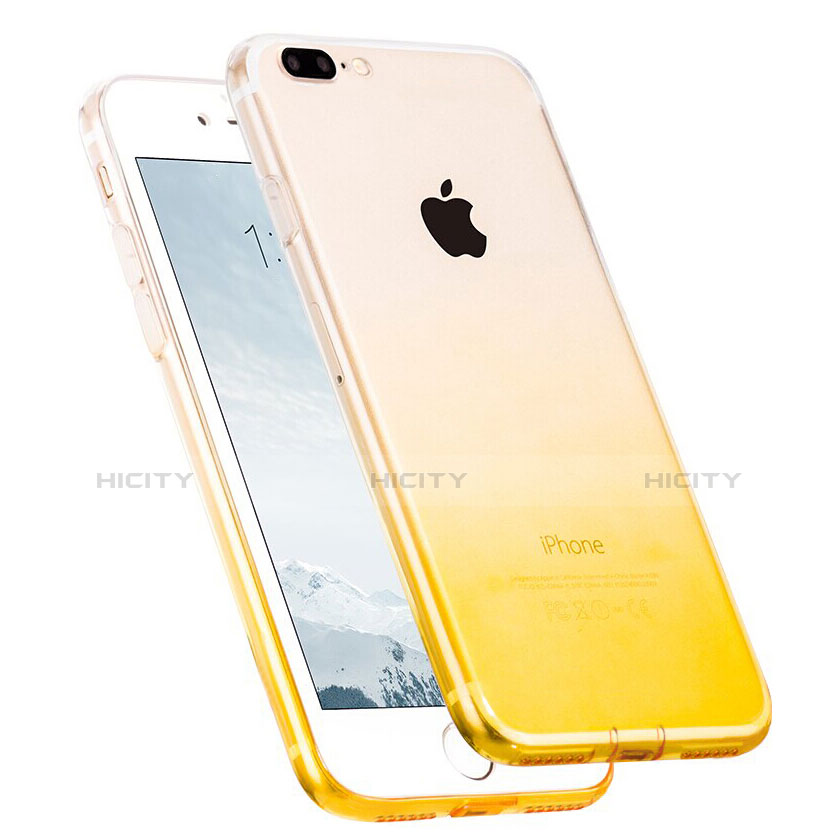 Cover Silicone Trasparente Ultra Slim Morbida Sfumato G01 per Apple iPhone 8 Plus Giallo