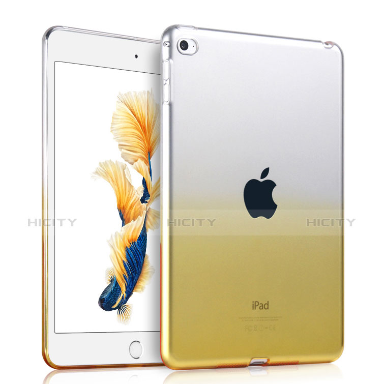 Cover Silicone Trasparente Ultra Slim Morbida Sfumato per Apple iPad Air 2 Giallo