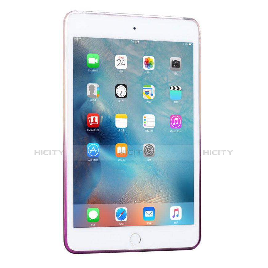 Cover Silicone Trasparente Ultra Slim Morbida Sfumato per Apple iPad Mini Viola