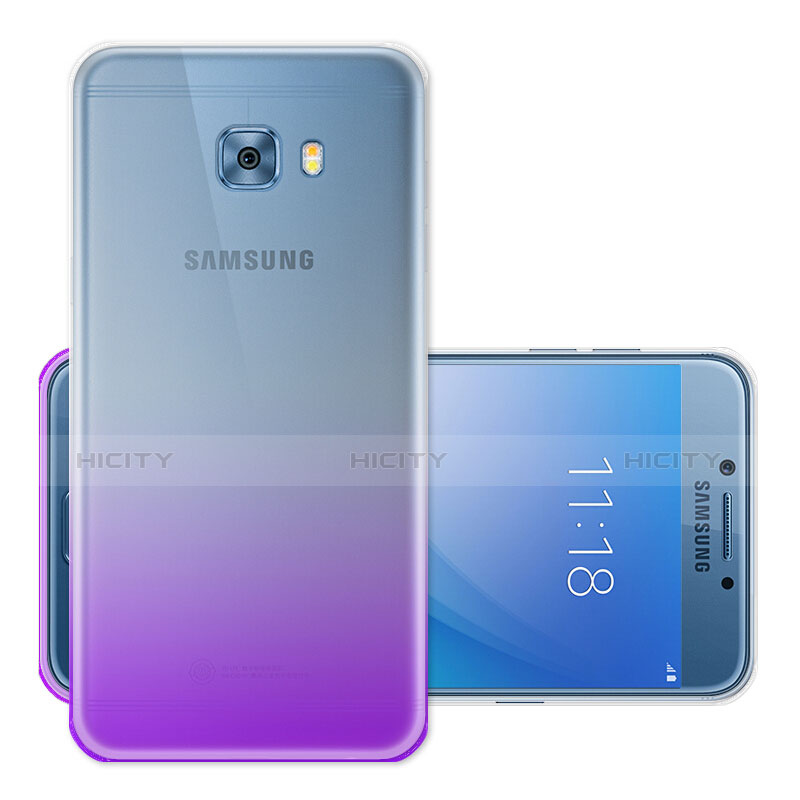 Cover Silicone Trasparente Ultra Slim Morbida Sfumato per Samsung Galaxy C5 Pro C5010 Viola