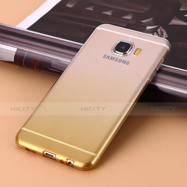 Cover Silicone Trasparente Ultra Slim Morbida Sfumato per Samsung Galaxy C9 Pro C9000 Giallo