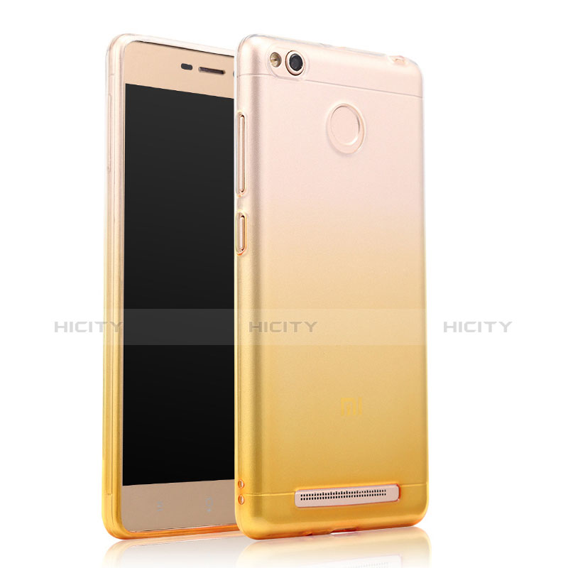 Cover Silicone Trasparente Ultra Slim Morbida Sfumato per Xiaomi Redmi 3X Giallo