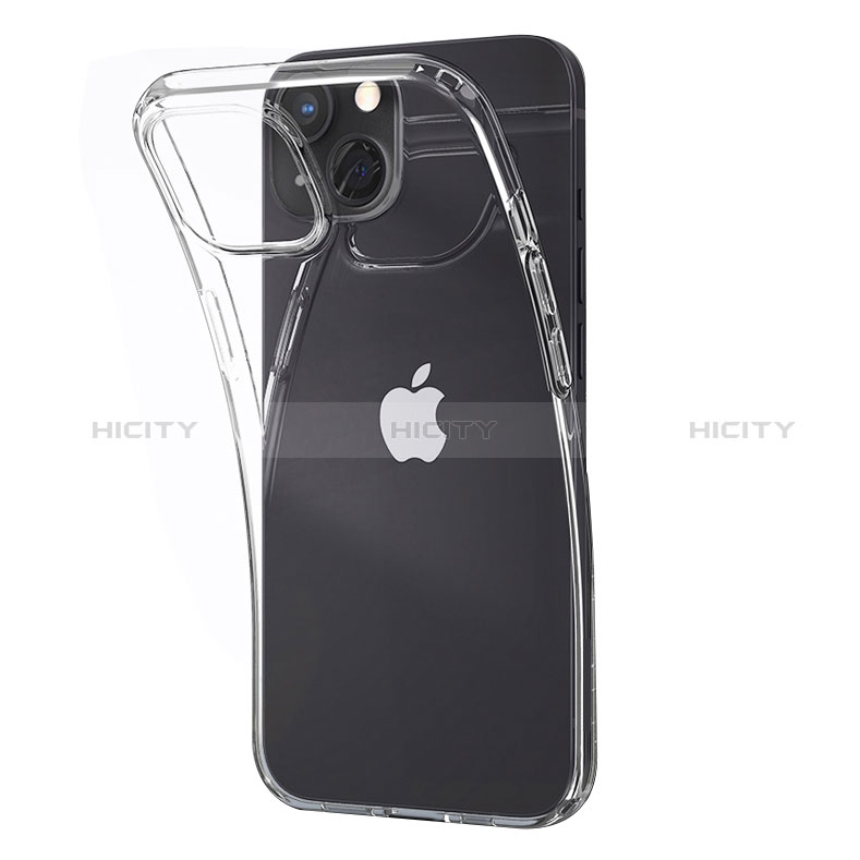 Cover Silicone Trasparente Ultra Sottile Morbida A02 per Apple iPhone 15 Chiaro